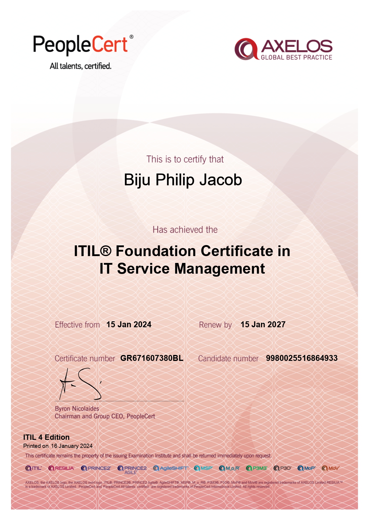 Information Technology Infrastructure Library (ITIL v4)